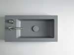 Plan vasque lavabo sur mesure : L 50 à 201 x P 30 à 51 cm, finition lisse mate, 10 couleurs au choix, Anti bactérien, résine Akrytan® teinté dans la masse, Livraison Offerte.